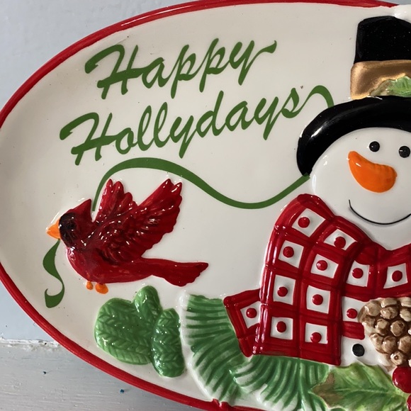 Happy Holidays Snowman plate - Picture 4 of 6